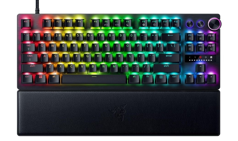 Razer Huntsman V3 Pro – high-speed with analog optical switches, RGB lighting, and customizable actuation.