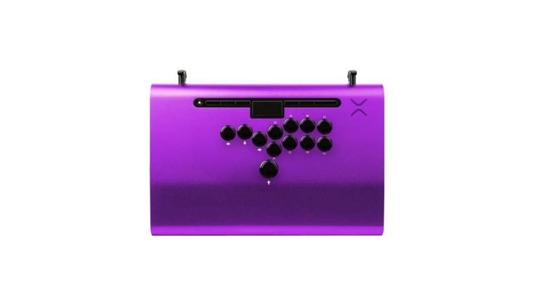 Victrix Pro FS-12 leverless fight stick with Sanwa buttons – tournament-grade controller for competitive fighting games.